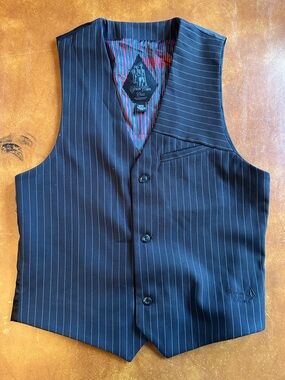 Volcolm Corporate Store Rare Navy Pinstripe Waistcoat Vest
